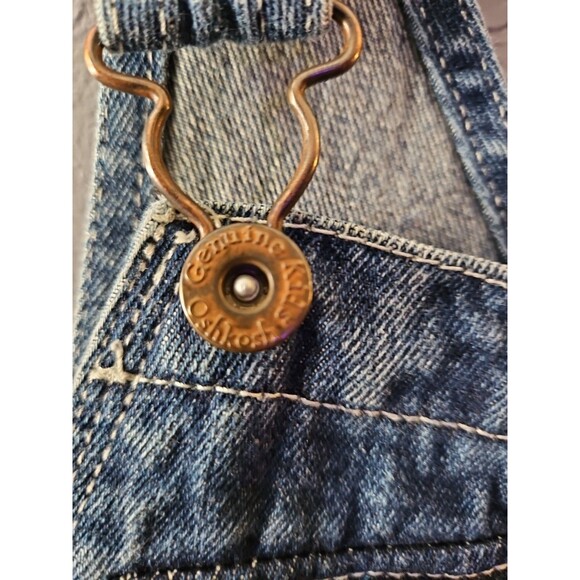 Genuine Kids Osh Kosh Overalls Size 4T 24" Waist Blue Denim Jean Overalls (A286) - Picture 4 of 8